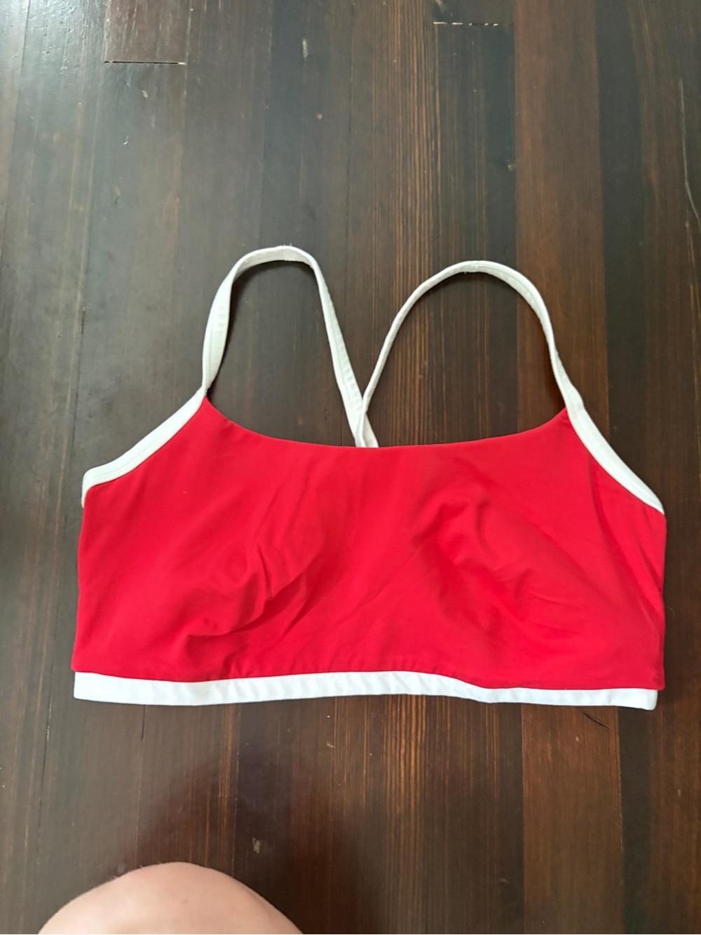 all in motion Red Sports Bralette with White Trim